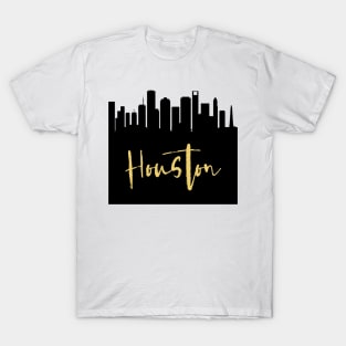 HOUSTON TEXAS DESIGNER SILHOUETTE SKYLINE ART T-Shirt